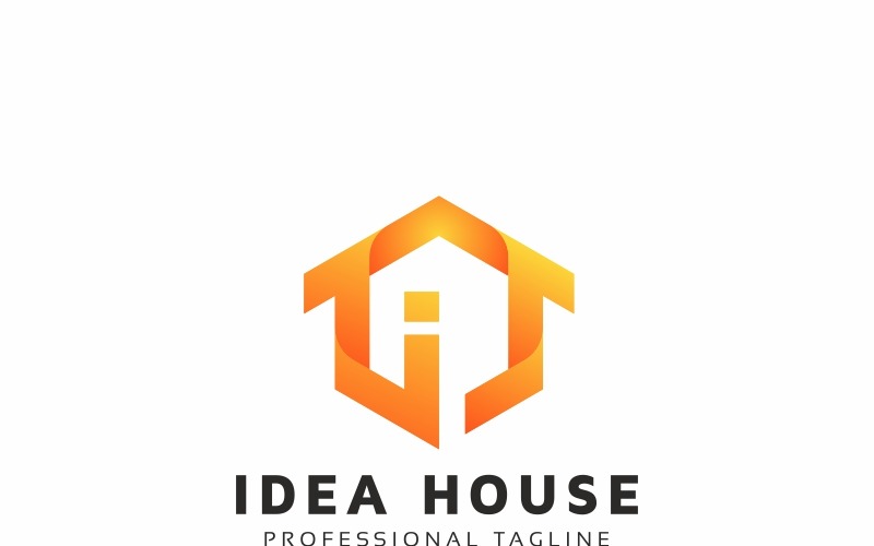 Download Шаблон логотипа "Idea House Logo Template" / Idea House Logo Template - Шаблон логотипа на тему графика house idea logo brand