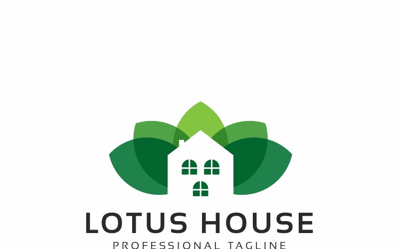 Download Шаблон логотипа "Lotus House Logo Template" / Lotus House Logo Template - Шаблон логотипа на тему графика agency agent beautiful beauty care clean develop eco florist flowers home hotel house leaf logo lotus lounge natural nature real