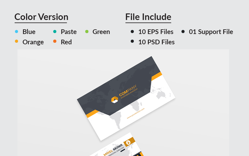 Download Фирменный стиль "MM Company Business Card - Corporate Identity Template" / MM Company Business Card - Corporate Identity Template - Фирменный стиль на тему графика black blue business card design clean style corporate creative cyan elegant green line minimalist modern template orange personal photoshop print