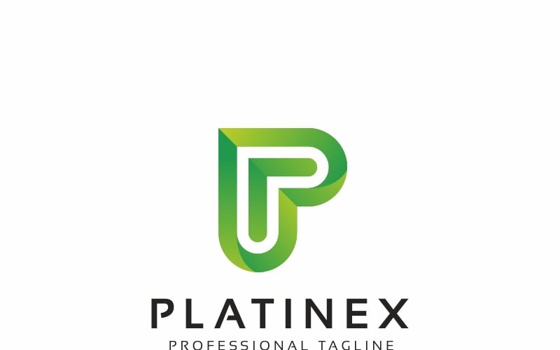 Modèle de logo de lettre Platinex P