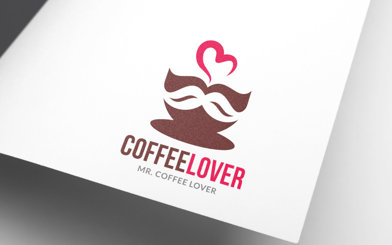 Download Шаблон логотипа "Mr. Coffee Lover Logo Template" / Mr. Coffee Lover Logo Template - Шаблон логотипа на тему графика mr,beans,beverage,brew,brown,cafe,cafeteria,heart,lover,gentle,man,love,coffee,modern,shop,unique,logo,restaurant,food,drink