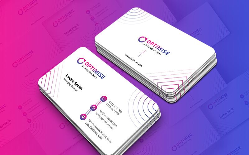 Download Фирменный стиль "Optimise Business Card - Corporate Identity Template" / Optimise Business Card - Corporate Identity Template - Фирменный стиль на тему графика business card visiting agency modern clean minimal corporate studio contact info white black personal identity