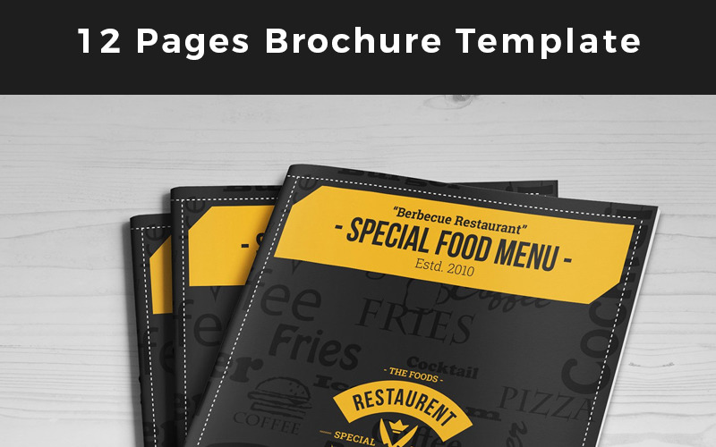Specjalne strony z menu żywności i broszur - szablon tożsamości korporacyjnej