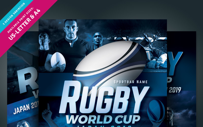 Download Фирменный стиль "World Rugby Tournament - Corporate Identity Template" / World Rugby Tournament - Corporate Identity Template - Фирменный стиль на тему графика rugby world cup tournament japan 2019 games league sport football championship camp clinic series flyer leaflet pamphlet ad match poster