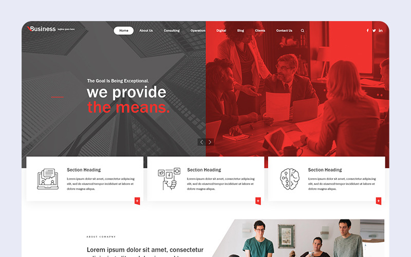 Affari aziendali - Modello PSD di progettazione PSD Parallax creativo