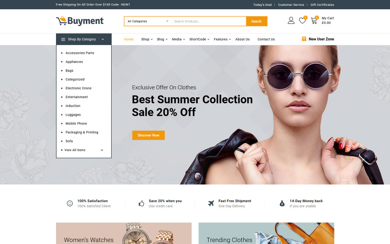 многоцелевая тема woocommerce