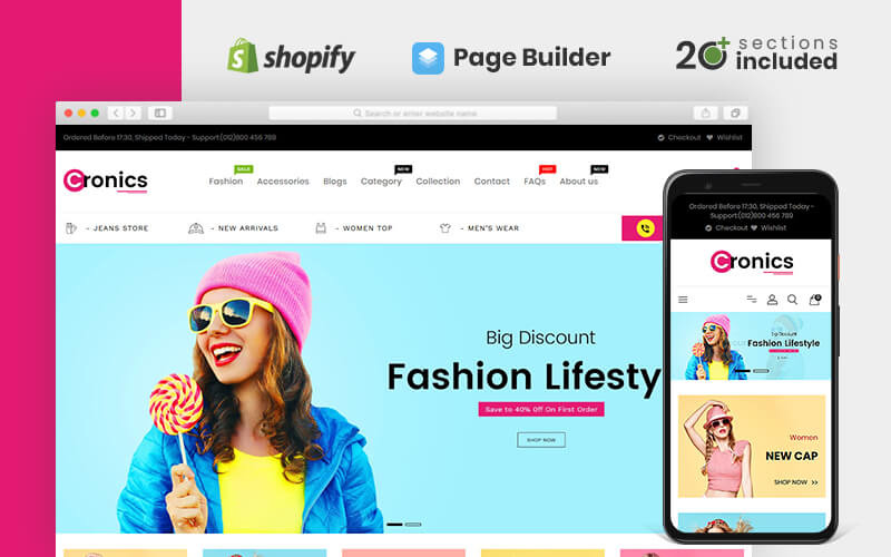 cronics универсальный магазин shopify тема