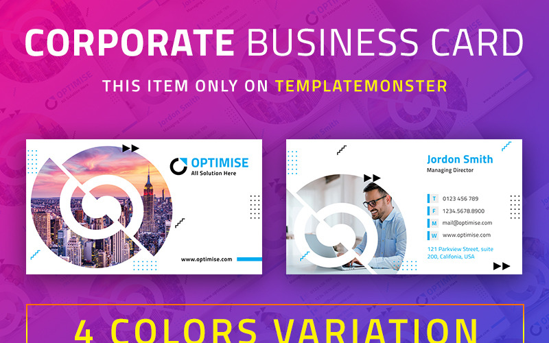 Download Фирменный стиль "Optimise Agency Business Card - Corporate Identity Template" / Optimise Agency Business Card - Corporate Identity Template - Фирменный стиль на тему графика business card company agency corporate studio personal creative modern clean identity contact information minimal visiting bio