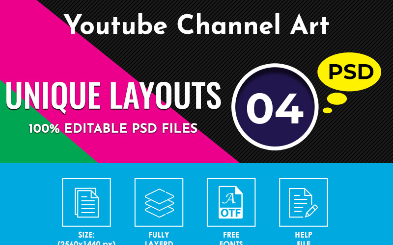 Download Шаблон для соцсетей "Perfect YouTube Channel Art Template for Social Media" / Perfect YouTube Channel Art Template for Social Media - Шаблон для соцсетей на тему графика youtube art cover channel youtubecover youtubeart creative post psd template image character promotion design modern youtuber