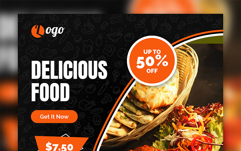 Download Шаблон для соцсетей "Post Design Social Media Template" / Post Design Social Media Template - Шаблон для соцсетей на тему графика banner business sale cover restaurant healthy food fast delicious template facebook instagram banners promotion web social banner media promo ad