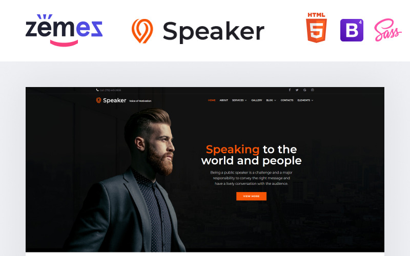 Speaker HTML Website Template
