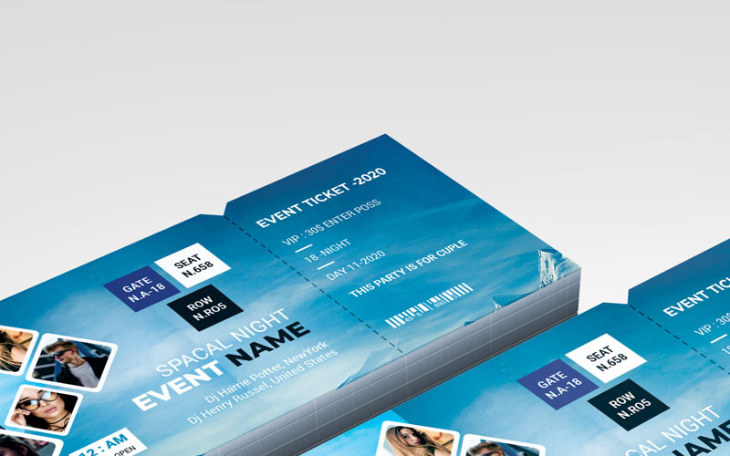 Download Фирменный стиль "Blue Colours - Night Event Ticket - Corporate Identity Template" / Blue Colours - Night Event Ticket - Corporate Identity Template - Фирменный стиль на тему графика ticket event liflet computer internet stationery poster id kit blue hi-quality official symple business logo professional modern art standard creative