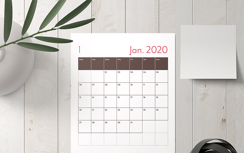 Download Фирменный стиль "Calendar  Layout with Red Accents Planner" / Calendar  Layout with Red Accents Planner - Фирменный стиль на тему графика template,business,calendar,2020,clean,company,note,creative,design,holiday,logo,modern,sunday,month,monthly,planner,red,photo,square,unique