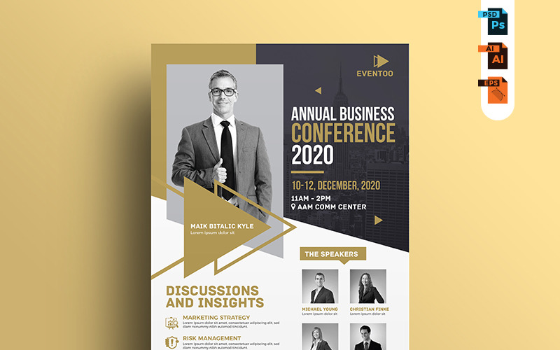 Download Фирменный стиль "Event/Conference Flyer - Corporate Identity Template" / Event/Conference Flyer - Corporate Identity Template - Фирменный стиль на тему графика annual general-meeting program conference convention event flyer meeting business seminar summit agm aam360 marketing sales speech speaker workshop meetup startup