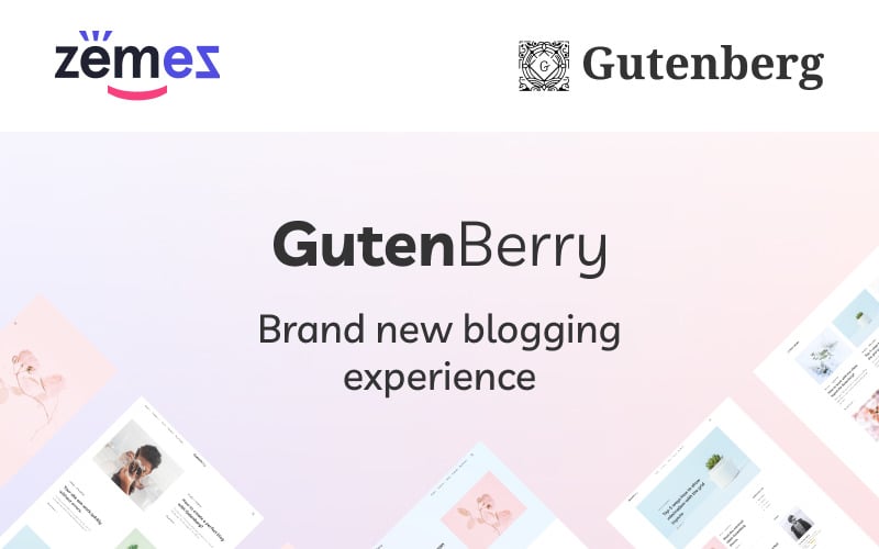 Gutenberry - Tema WordPress per blog pulito basato su Gutenberg