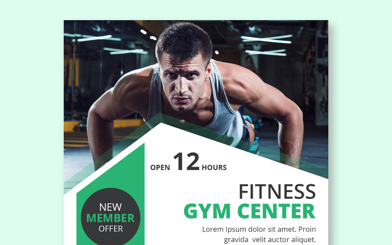 Download Шаблон для соцсетей "Gym Instagram Post Social Media Template" / Gym Instagram Post Social Media Template - Шаблон для соцсетей на тему графика banner business instagram corporate company promo ads banner consultant agency pattern brochure poster abstract cover template blue magazine triangle marketing