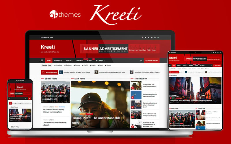 Kreeti - Sauberes, elegantes und reaktionsschnelles WordPress-Theme