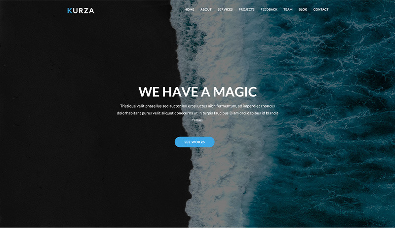 Kurza - Ajans, Kurumsal, Portföy HTML5 Açılış Sayfası Şablonu