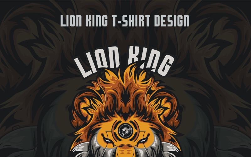Download T-shirt Design "Liong King Illustration - T-shirt Design" / Liong King Illustration - T-shirt Design - T-shirt Design на тему графика lion king t-shirt illustration vector animal cloth print poster predator big cat custom unique character design