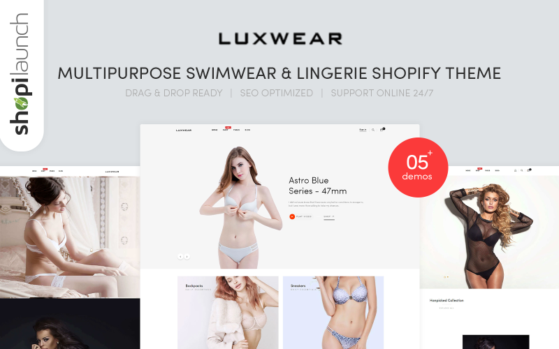 Luxwear - Mehrzweck-Badebekleidung & Dessous Shopify Theme
