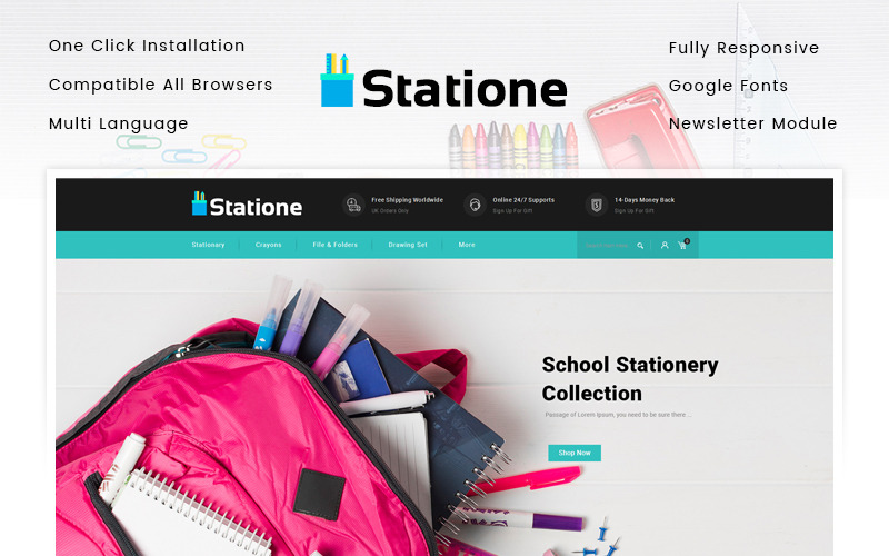 The Stationary Store Opencart Template Templatemonster