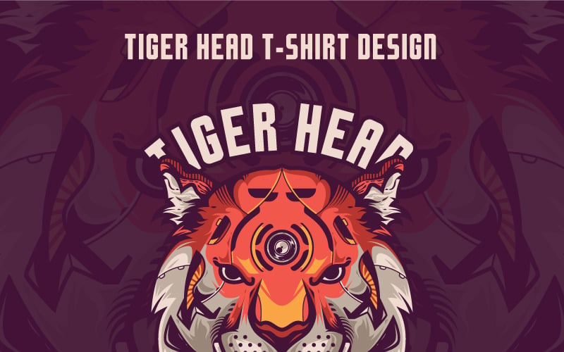 Tiger Head Illustration - T-shirt Design