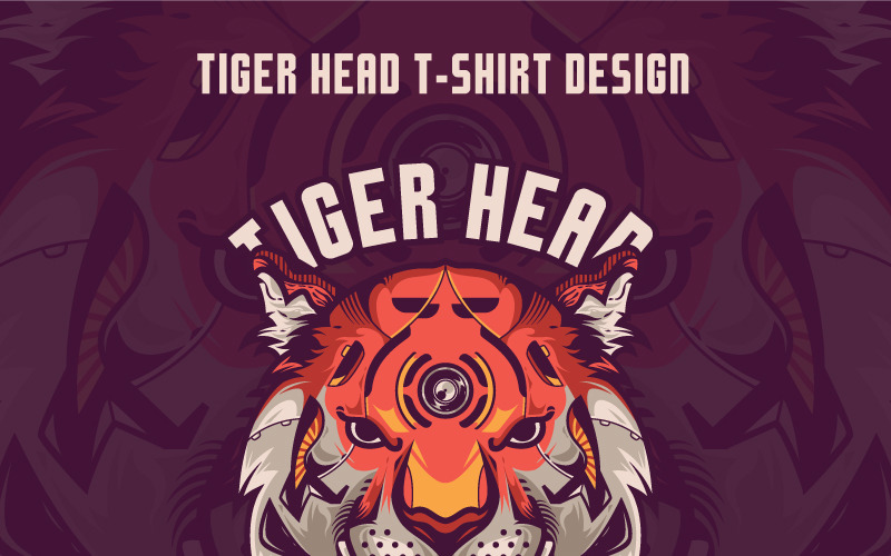 Tygrys głowa ilustracja - projekt koszulki