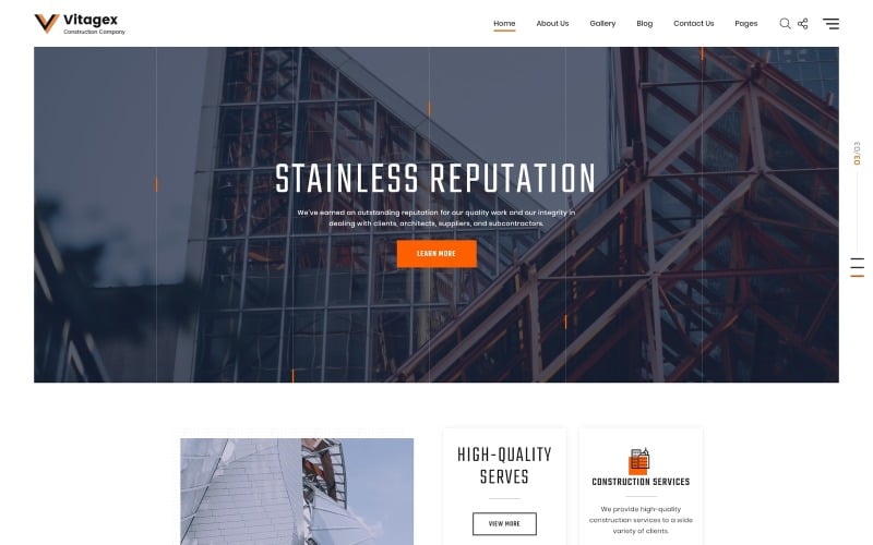Vitagex - Construction Company Multipage Modern HTML Website Template