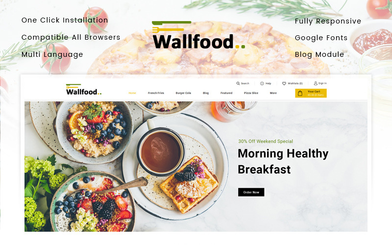 ресторан магазин prestashop тема