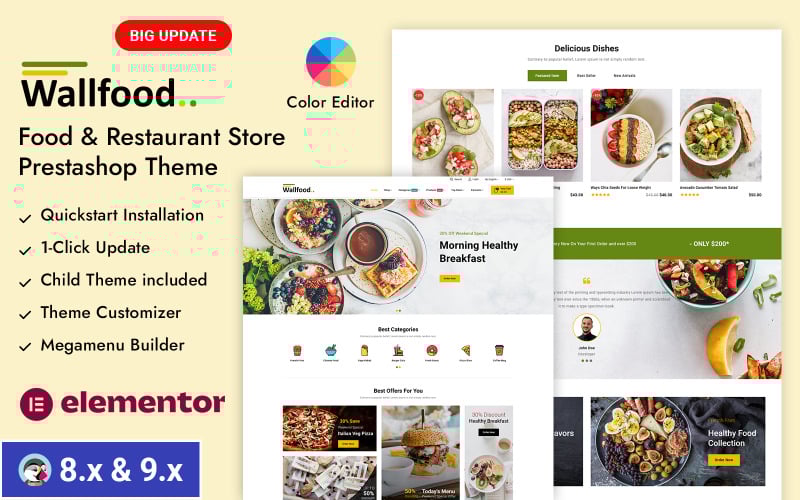 WallFood - Tema PrestaShop del negozio di ristoranti