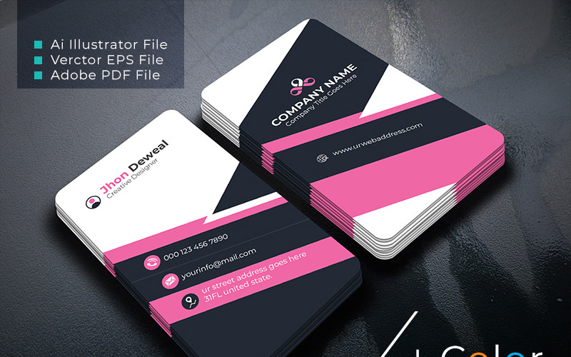 Download Фирменный стиль "Angle Business Card - Corporate Identity Template" / Angle Business Card - Corporate Identity Template - Фирменный стиль на тему графика business card photography realstate modern minimalist travel tour tourism developer professional elegant luxury corporate creative color official pink simple unique
