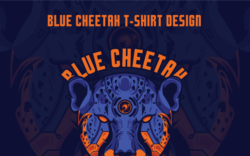 Blue Cheetah Design - T-Shirt Design