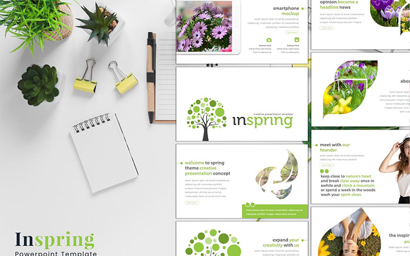 Inspring PowerPoint template #87084 - TemplateMonster