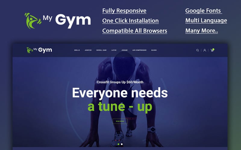 Mygym - Fitness Online Store OpenCart Template