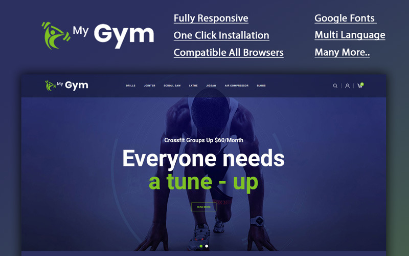 Mygym - Modelo OpenCart da Loja Online de Fitness