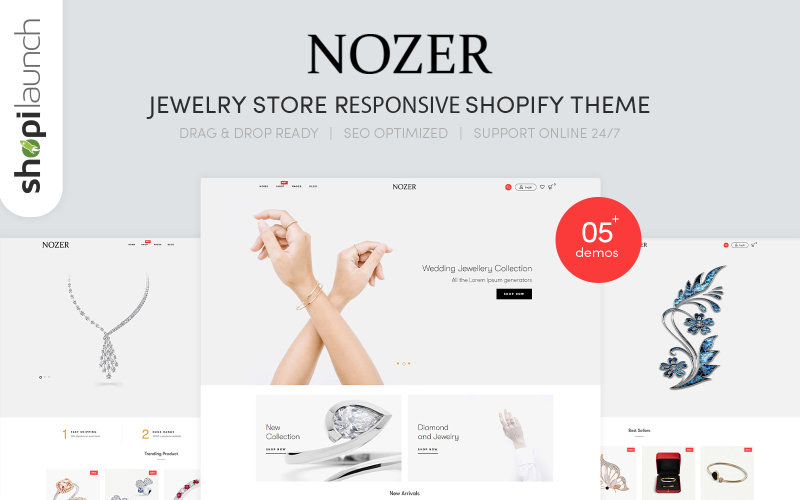 Nozer- Smyckesbutik Responsivt Shopify-tema