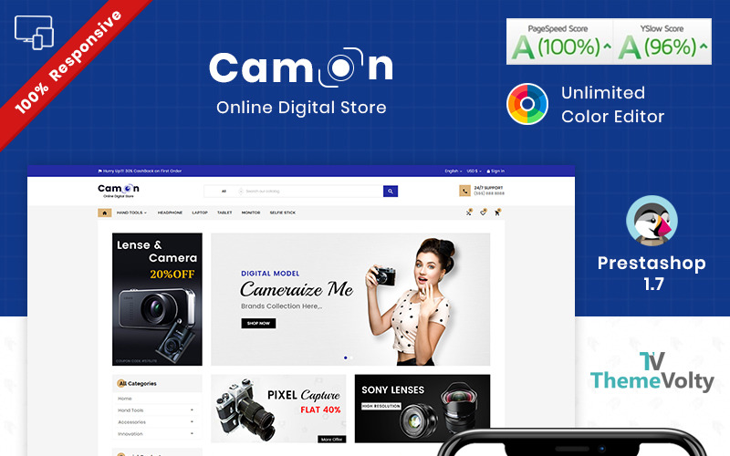 Camon - Elektronik Mağazası PrestaShop Teması