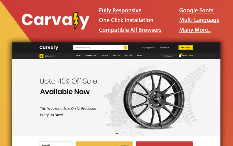 Carvaly - Autopart Store OpenCart-mall