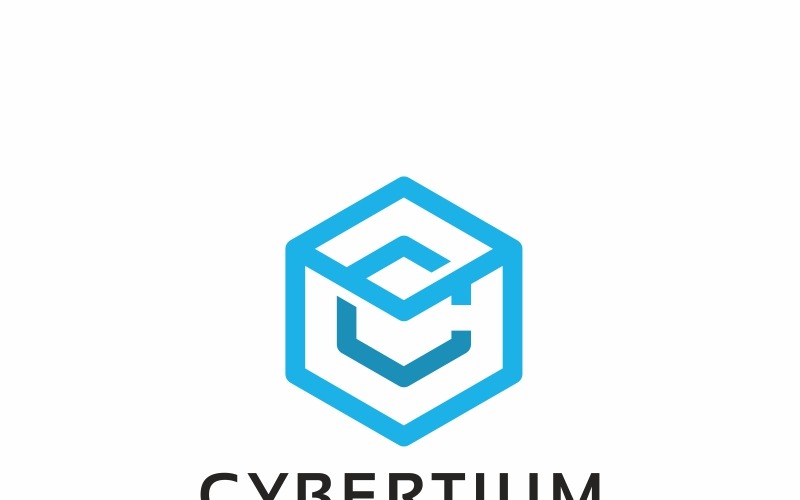 Cybertium-C字母徽标模板