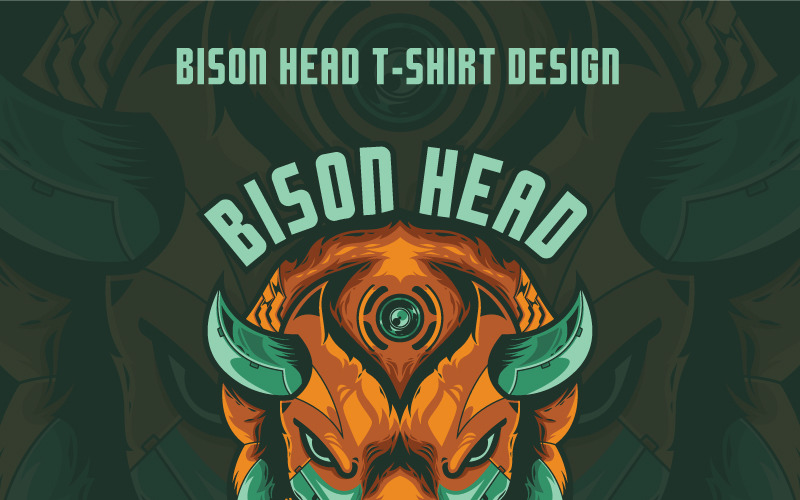 Diseño de cabeza de bisonte - Diseño de camiseta