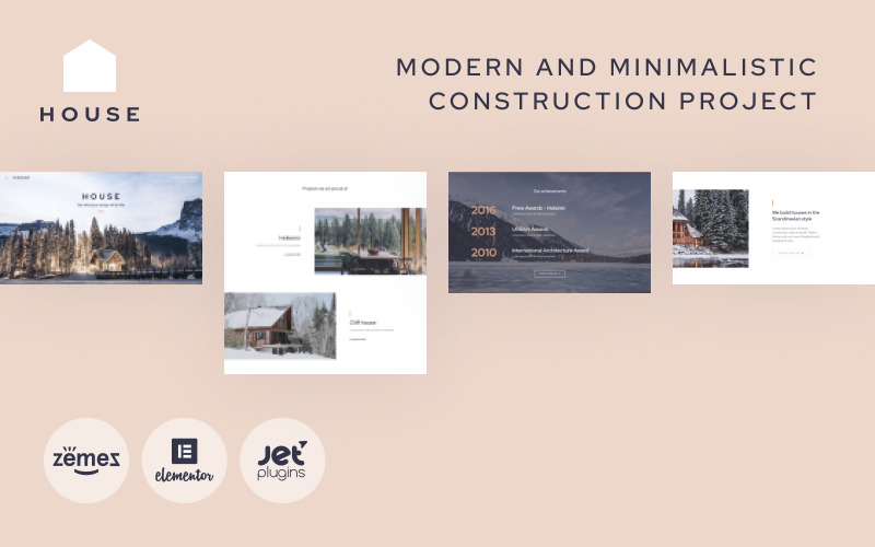Haus - Modernes und minimalistisches Bauprojekt Website WordPress Theme