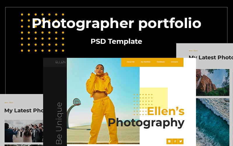 Modèle PSD de photographie d'Ellen