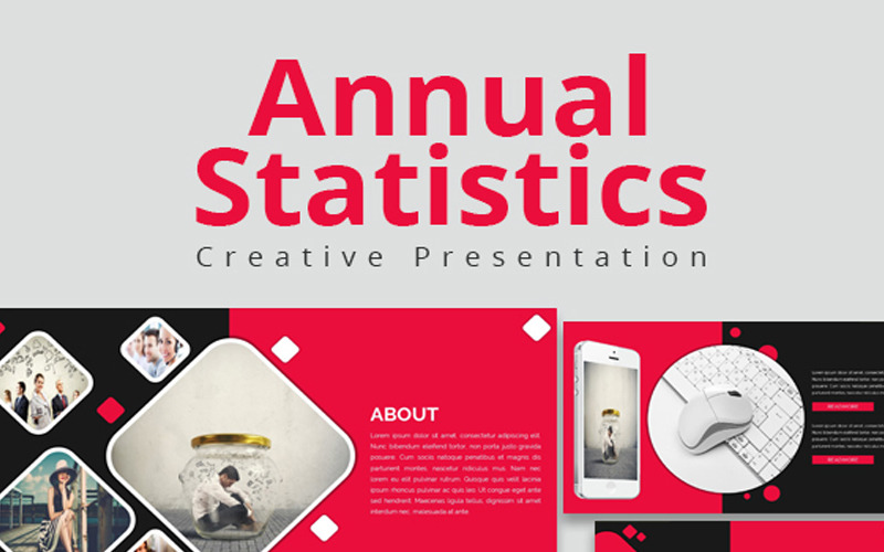Plantilla de PowerPoint de estadísticas anuales