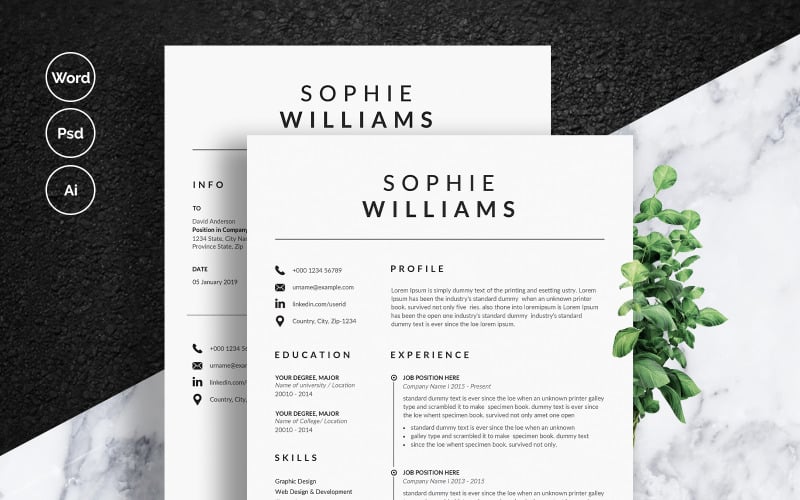 Sophie Williams Lebenslauf Vorlage