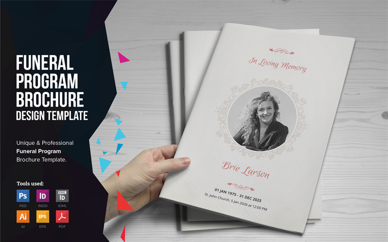 Download Фирменный стиль "Barish - Funeral Program A5 Brochure - Corporate Identity Template" / Barish - Funeral Program A5 Brochure - Corporate Identity Template - Фирменный стиль на тему графика funeral program brochure trifold leaflet flyer template memorial obituary order-of-service celebration-of-life service printables prospectus newsletter magazine education real-estate travel m