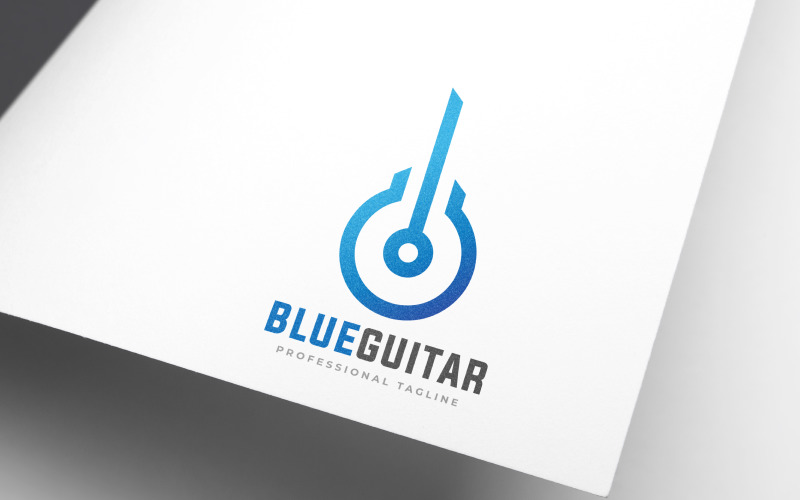 Download Blue Guitar - Musical Logo Template - Шаблон логотипа на тему ...