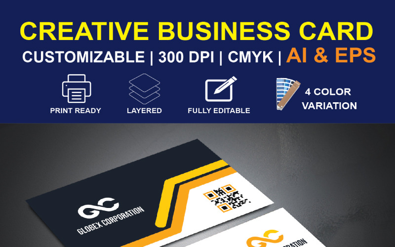 Download Фирменный стиль "Clean Business Card Design - Corporate Identity Template" / Clean Business Card Design - Corporate Identity Template - Фирменный стиль на тему графика black blue business card clean colorful colour colourful corporate creative design elegant green mono name pattern pink print ready professional