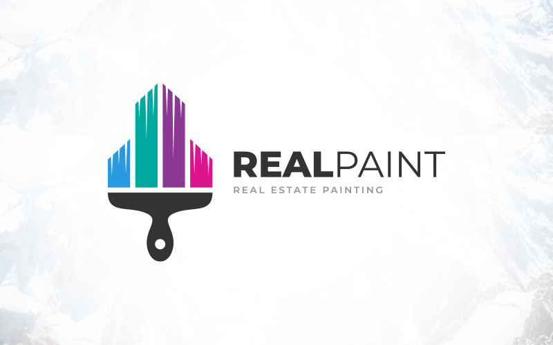 Conception de logo de peinture de bâtiment immobilier