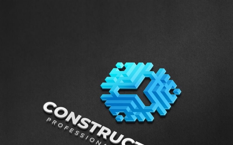 Download Шаблон логотипа "Construction Logo Template" / Construction Logo Template - Шаблон логотипа на тему графика abstract circle concept cube curve design drawing element emblem geometric graphic hexagon icon icons illustration logo logos modern prism pyramid