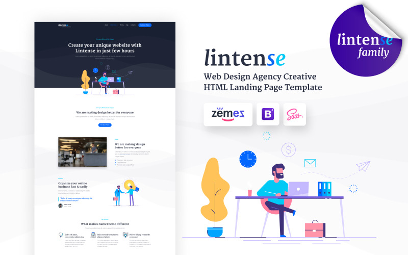 агентство веб дизайна creative html landing page template